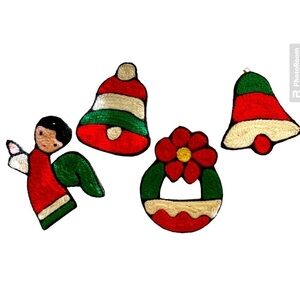 Ornaments vintage handmade in Mexico set of 4. #6